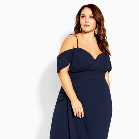 City Chic Entwine Maxi- Navy - Picture 1 of 3